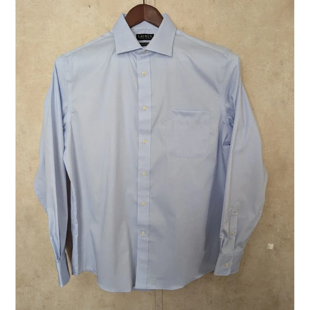 Lauren Ralph Lauren Black Label Shirt Mens L Blue Regular Fit Stretch NWOT - Picture 2 of 9